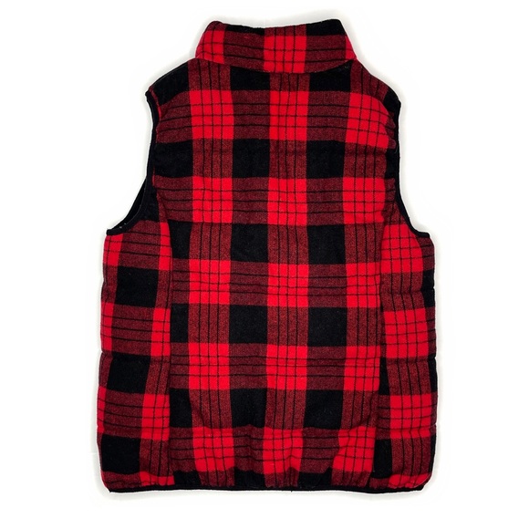 Ruff Hewn Red and Black Buffalo Plaid Vest With Pockets - Picture 2 of 5